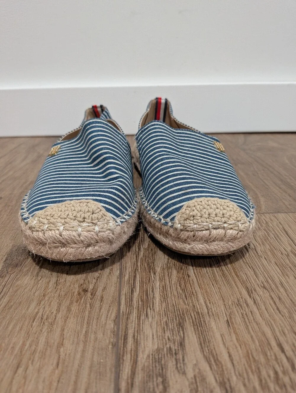 Tommy Hilfiger Navy & White Striped Espadrille Flats